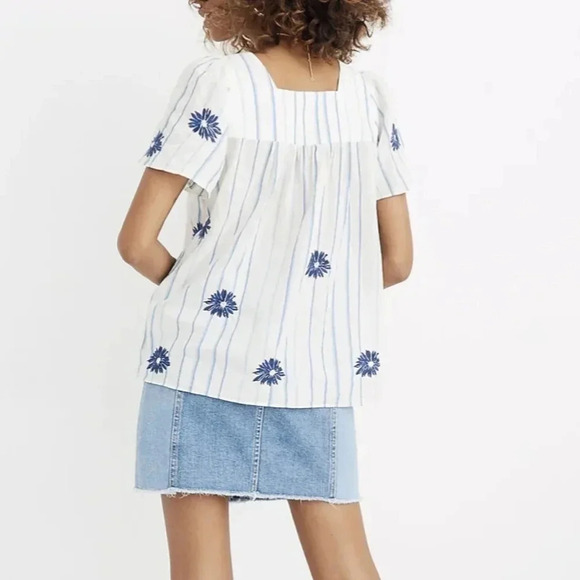 Floral Embroidered Butterfly Top in Stripe - Picture 8 of 10